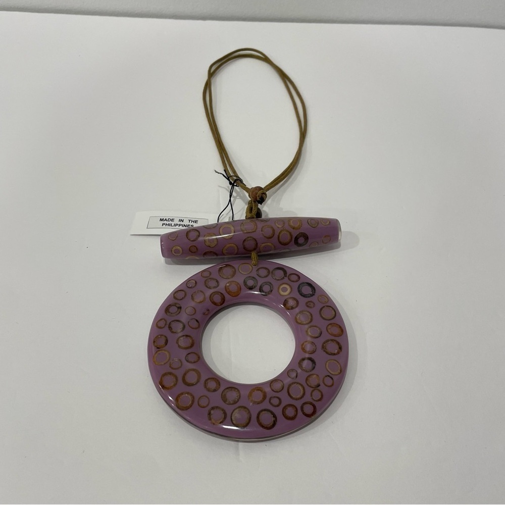 Bamboo Love Necklace by Decouture Resin & Bamboo Pendant with Adjustable Cord - Picture 3 of 8